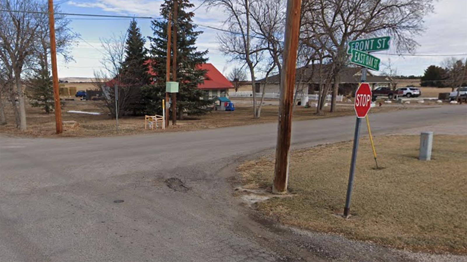 A Christmas Day high-speed chase ended at this intersection near Wheatland, Wyoming.