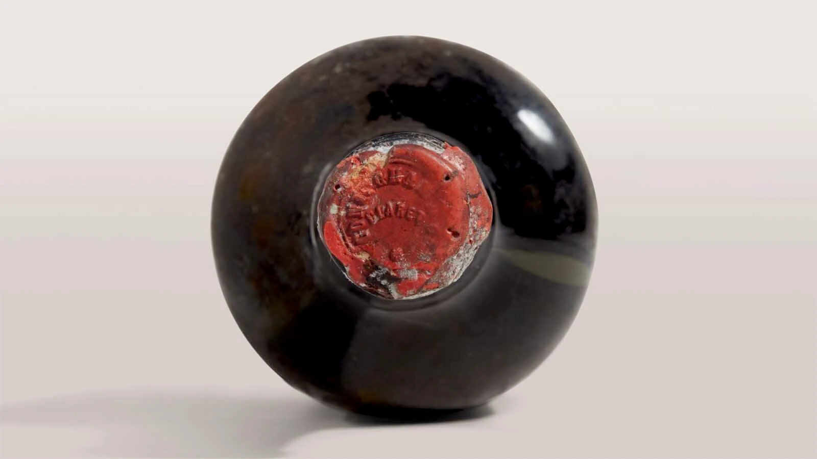 To top of one of two magnums of Chateau Lafite 1870 set for auction on Friday, April 17, 2026.
