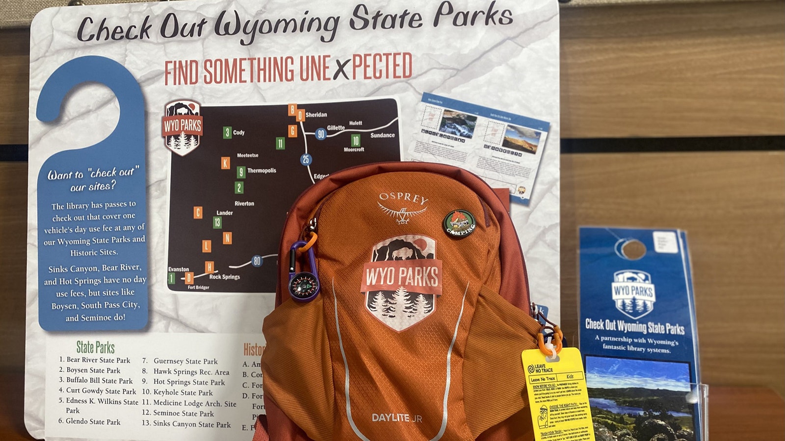 Most libraries, including Converse County, have a display to promote the Wyoming State Parks Library Program.