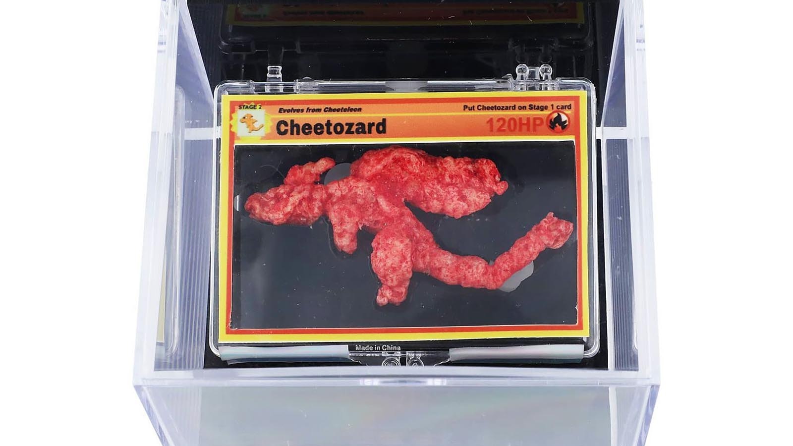 A Flamin' Hot Cheeto that looks like the Pokémon Charizard sold at auction for nearly $88,000.