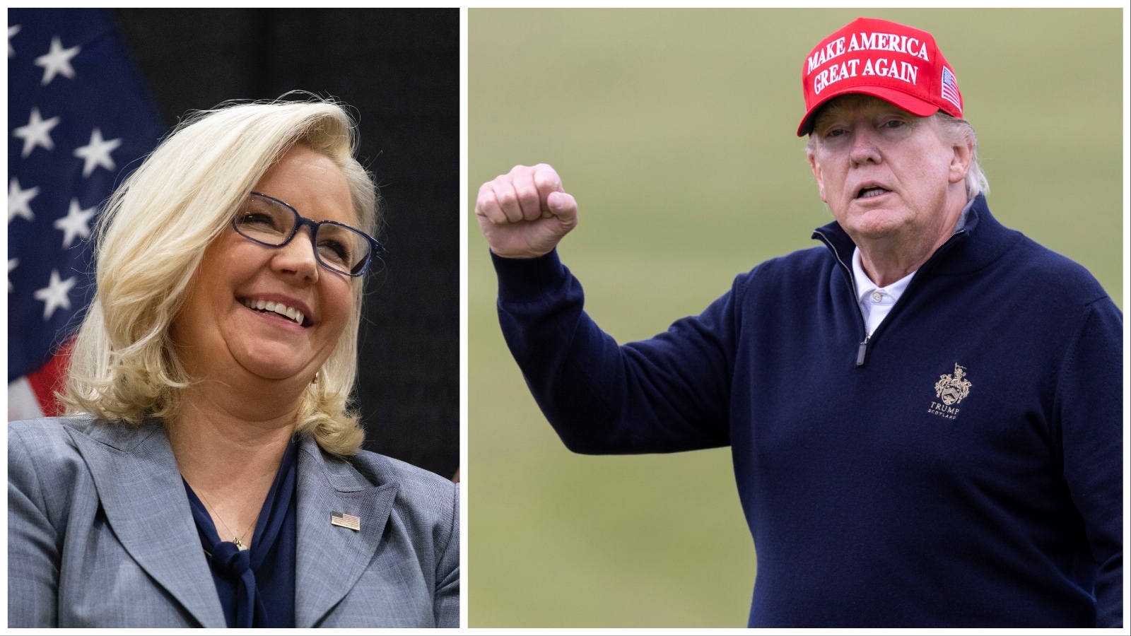 Former Wyoming U.S. Rep. Liz Cheney and former President Donald Trump.