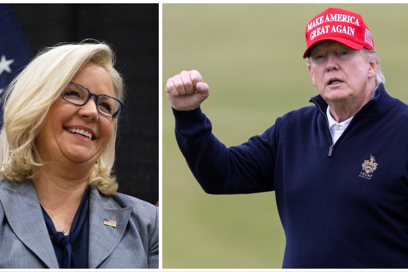 Former Wyoming U.S. Rep. Liz Cheney and former President Donald Trump.