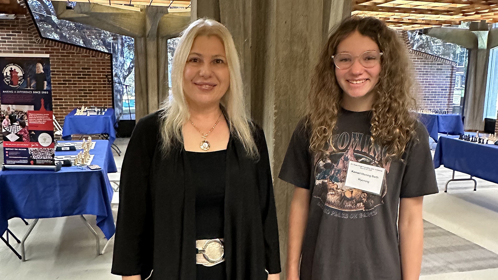 Kamari Barth met tournament founder and chess grandmaster Susan Polgar during the event.