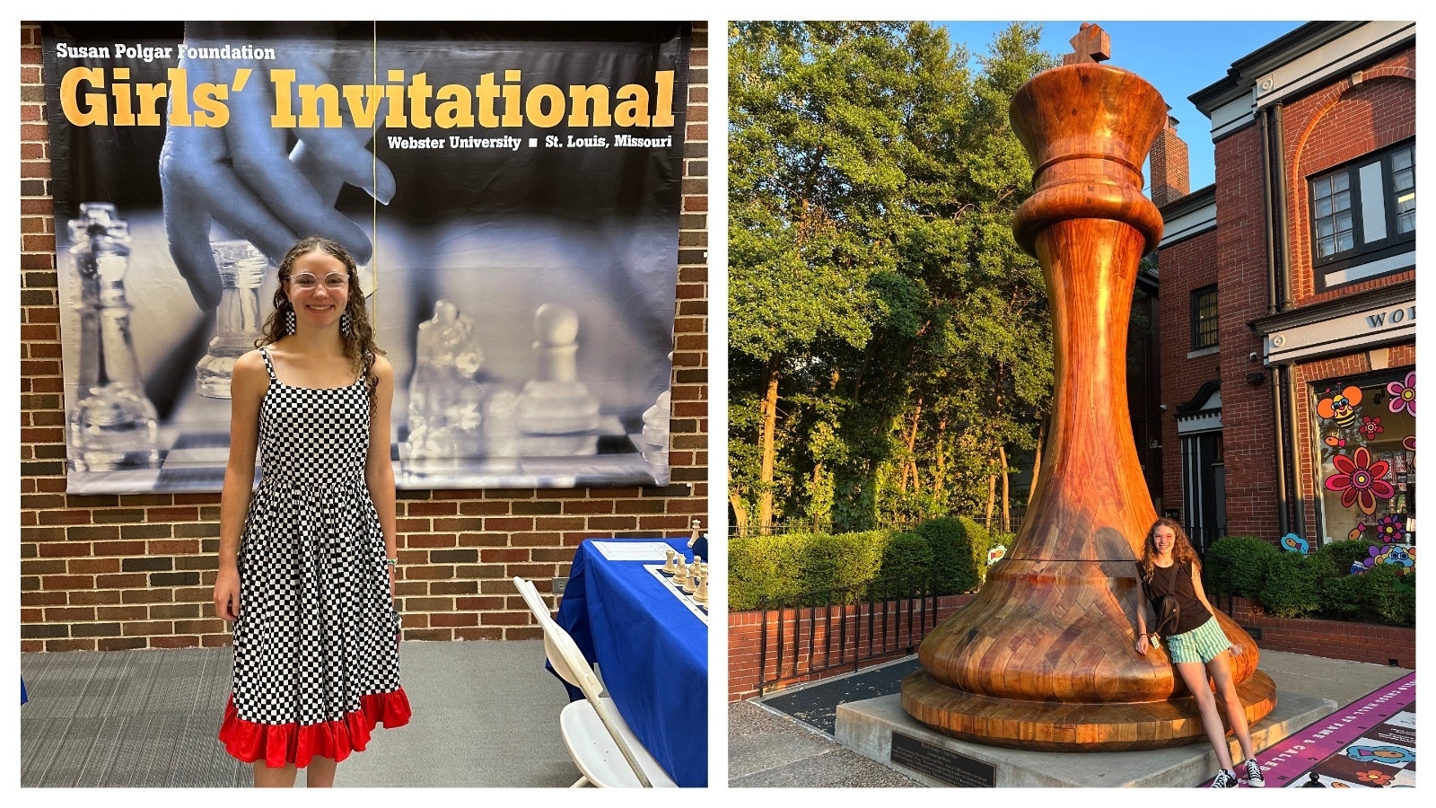 Kamari Barth is pictured after she promoted a pawn to queen to win her match against an opponent from Washington, DC. It was her lone win of the tournament. She also visited the World Chess Hall of Fame.