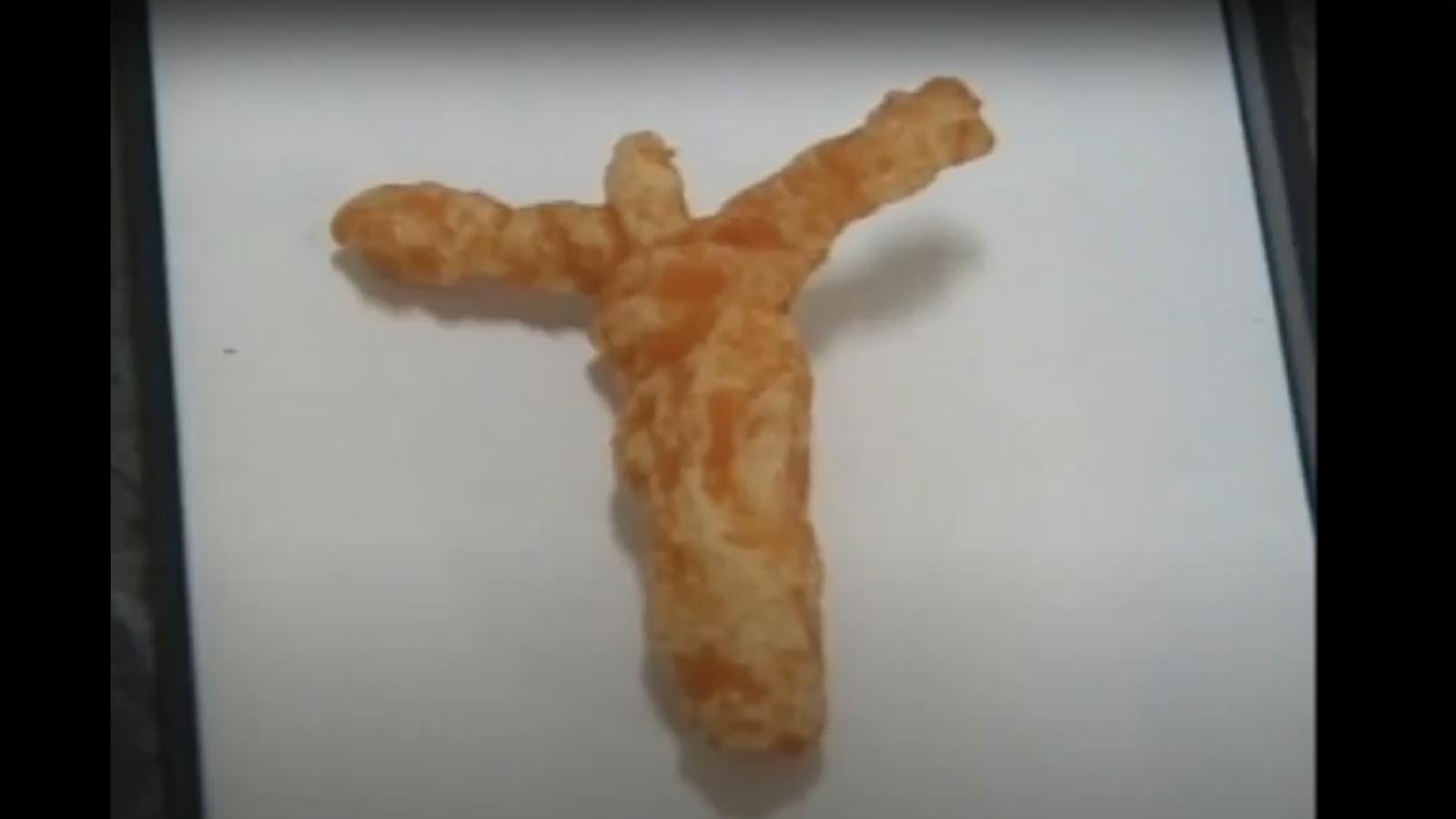 A Cheeto that some say resembles Jesus on the cross. It's been dubbed "Chesus."