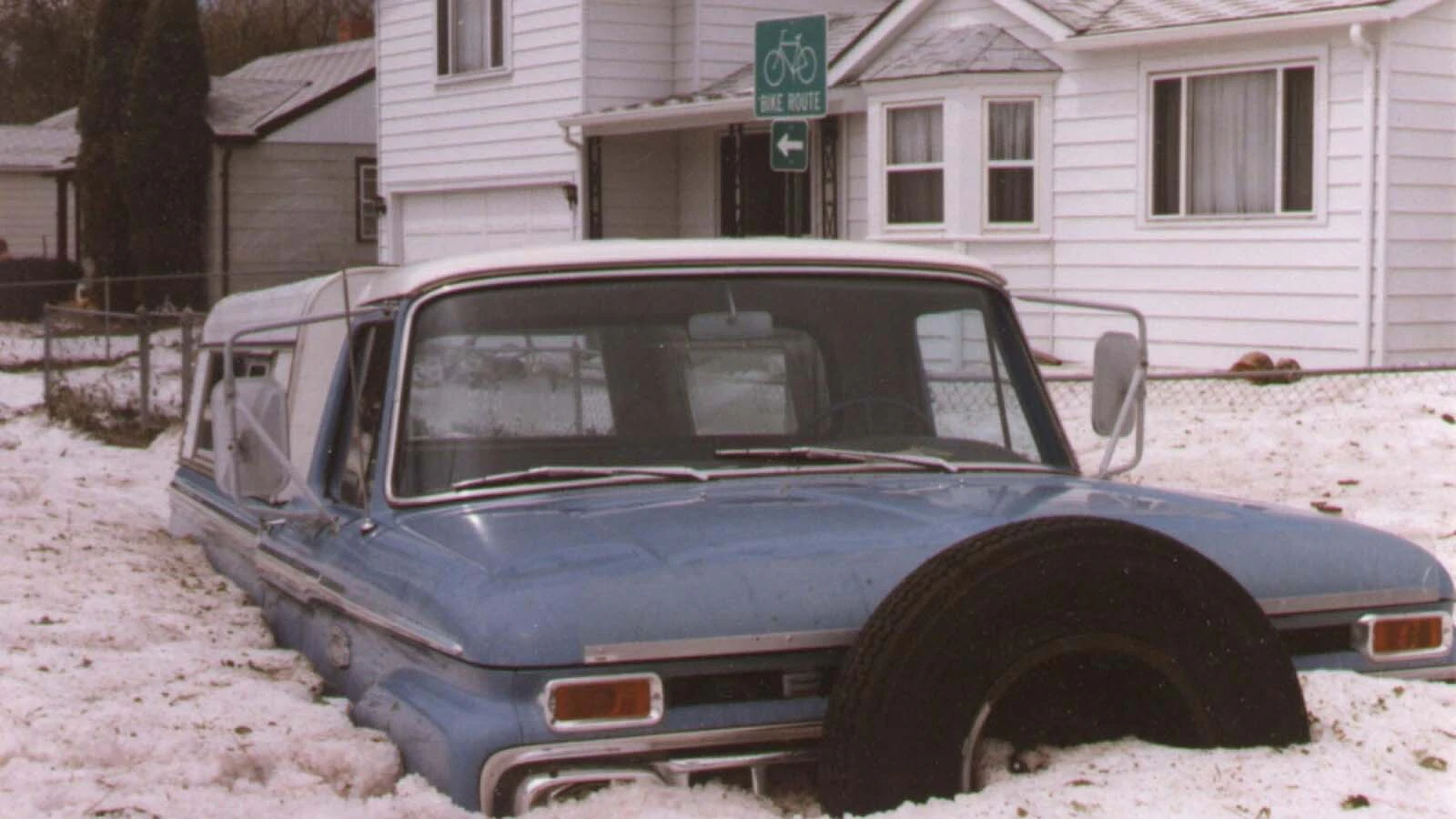 Hail accumulation following flooding in Cheyenne in 1985.