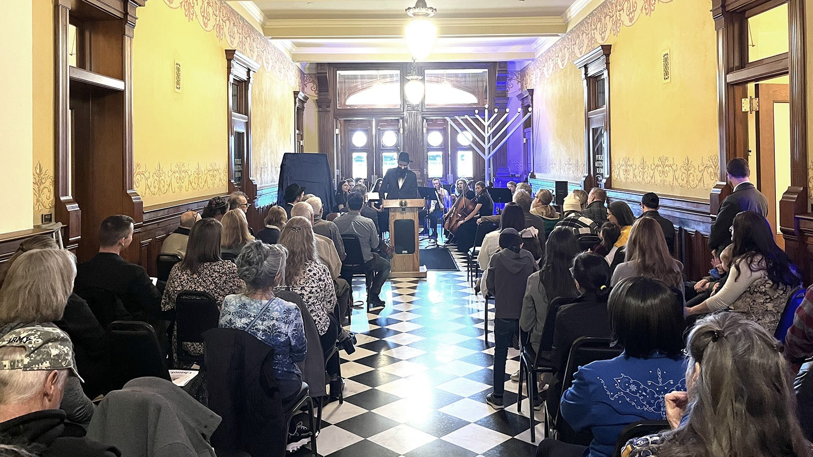 The largest crowd ever in the 17-year history of the Wyoming Capitol Chanukah celebration turned out Monday.