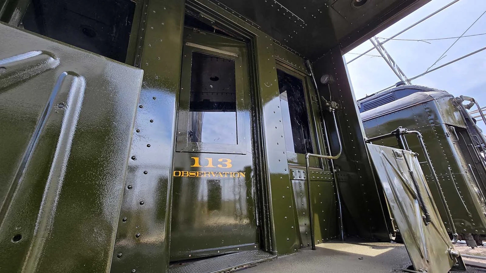 This back deck area could be an ideal spot to watch trains coming into Cheyenne, if at some point someone decided to put some type of business in this train car.