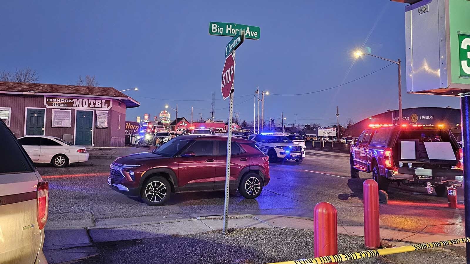 A man suspected of shooting another man at a Cheyenne motel Friday afternoon was arrested after a four-hour standoff with law enforcement. The victim is in the hospital with a chest wound.