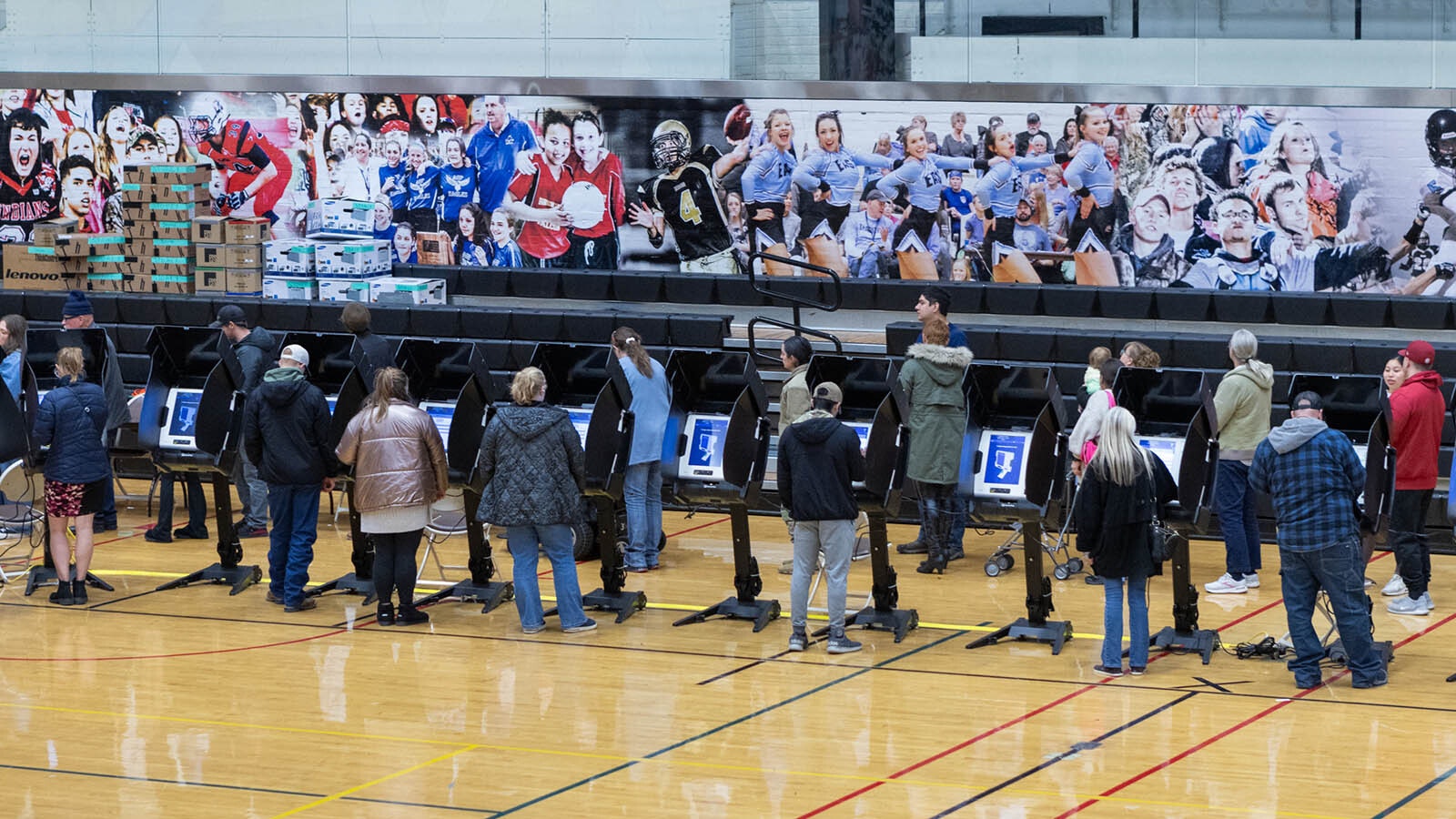 Voting at the Storey Gym in Cheyenne on Election Day, Tuesday, Nov. 5, 2024.