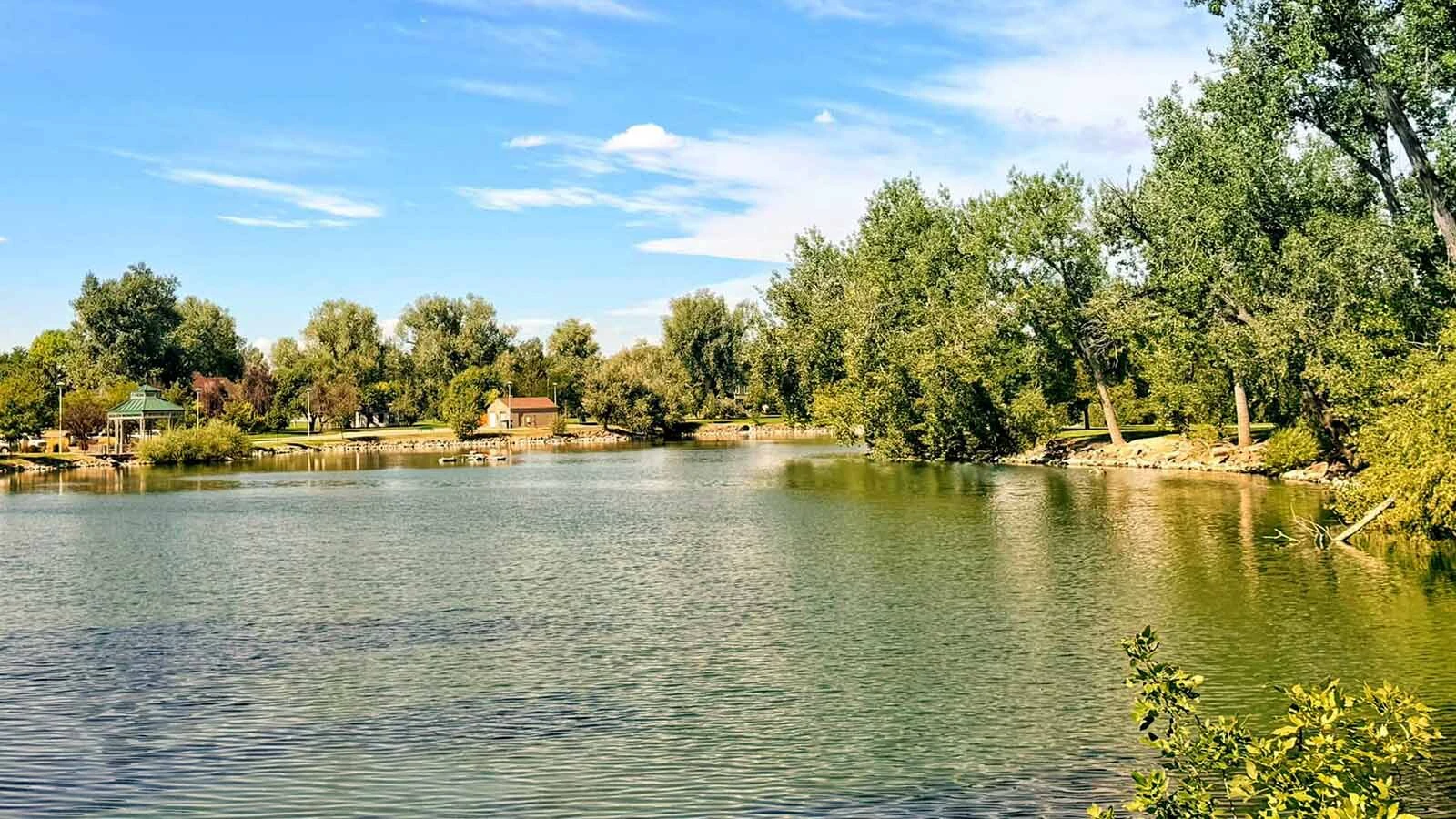 Holliday Park in Cheyenne with its lake made a lovely pit stop for a tour group headed to Rapid City on the first leg of their Wild West tour.