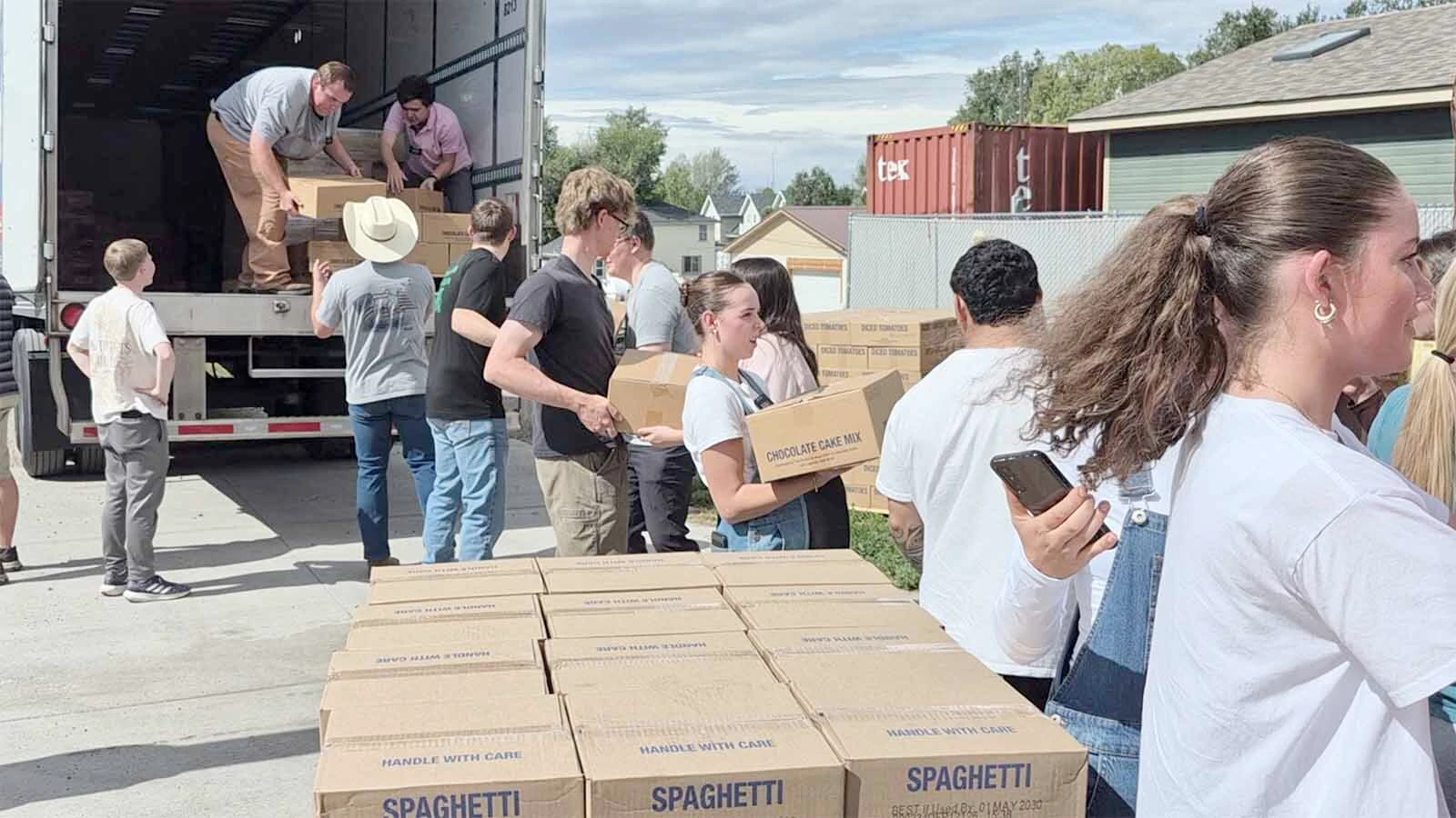 42,000 pounds of food was delivered to Cheyenne hunger-relief agencies Wednesday, but the organizations that will distribute it say demand is so great the food will all be gone within a week. The agencies say it's a reflection of the Wyoming economy.