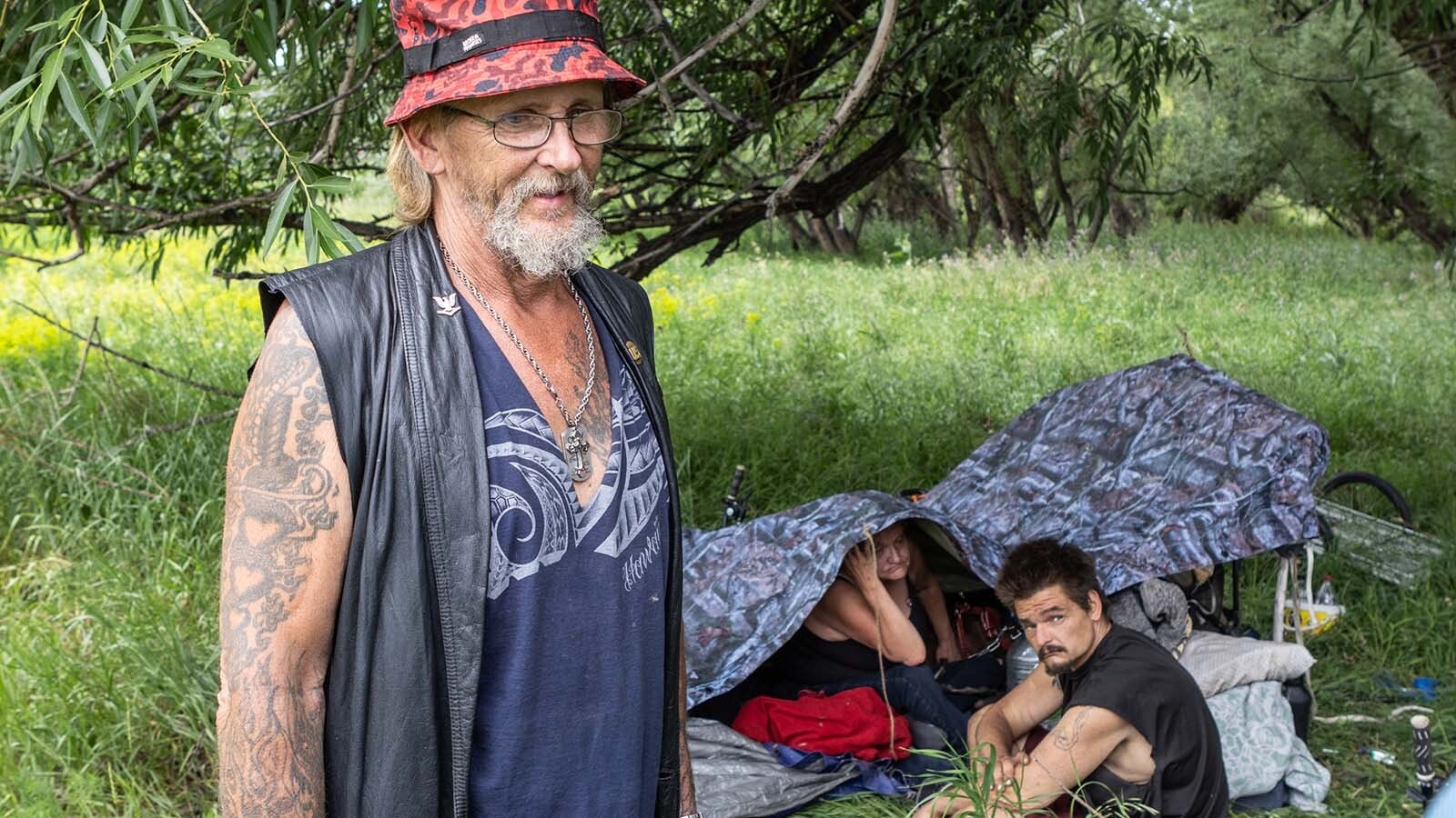 A homeless camp along Crow Creek near the Trail’s End area and Morrie Avenue in Cheyenne, Wyoming, in this file photo.