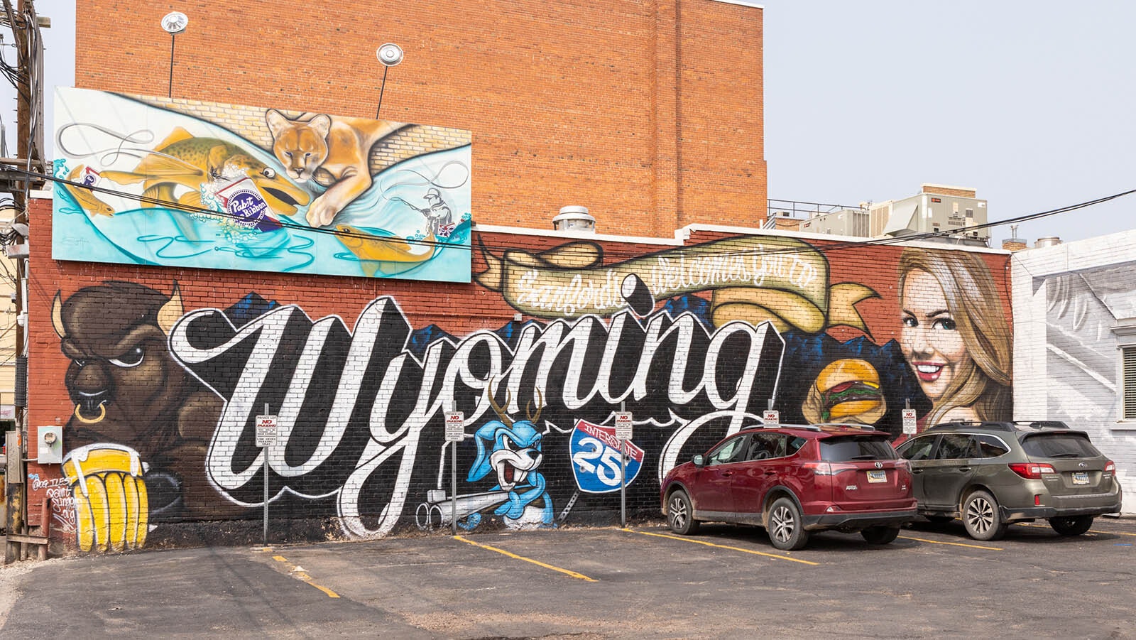 The back wall of Sanford's Grub & Pub on East 17th Street in downtown Cheyenne is an artistic tribute to the Cowboy State. It's one of dozens of colorful and cutting-edge murals around Wyoming's capital city.