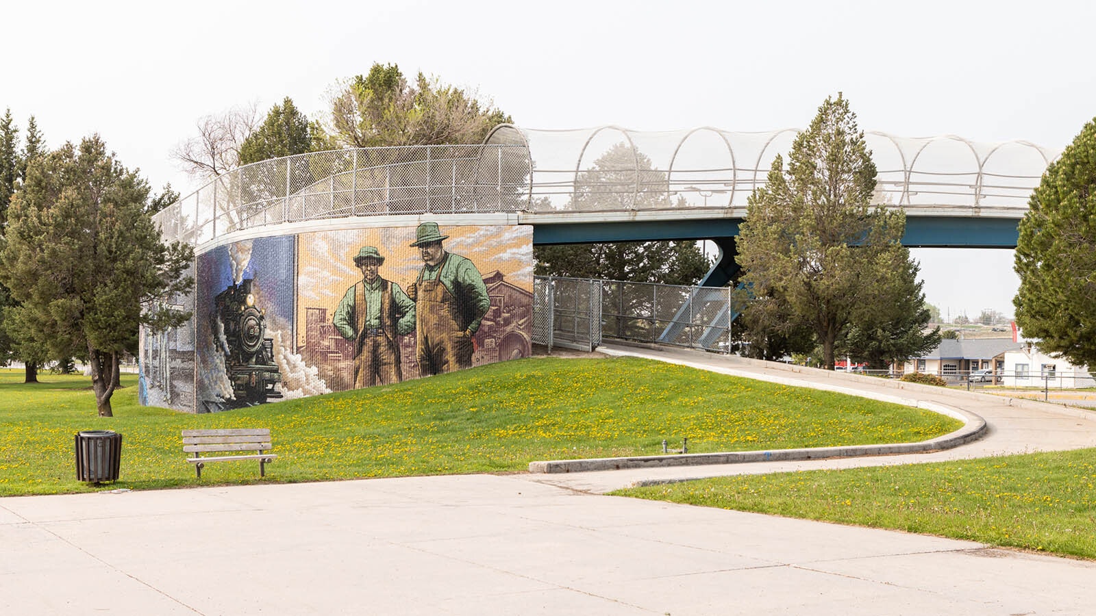 Cheyenne murals pedestrian overpass 2203