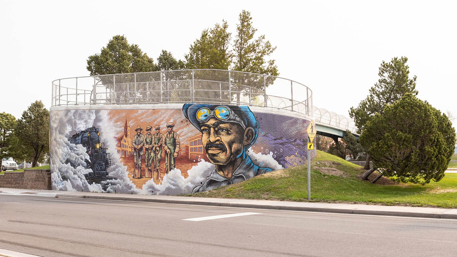 Cheyenne murals pedestrian overpass 2246