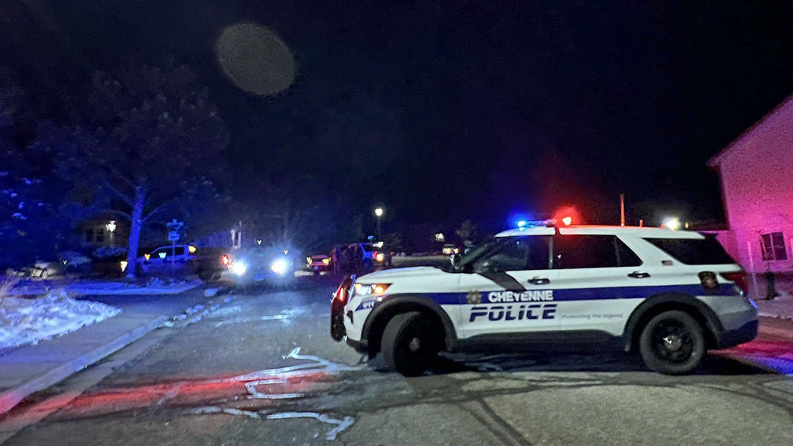 The Cheyenne Police Department responded in force to a domestic disturbance call Friday evening that resulted in an exchange of gunfire that killed the suspect. No officers were hurt.