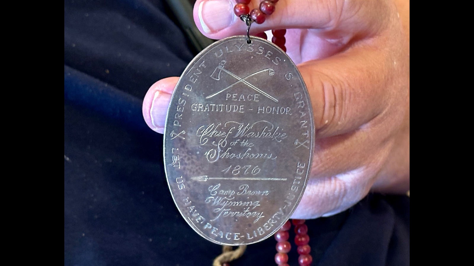 Lander native Kim Redding said he recently found this sterling silver peace medal on eBay. He thinks it’s an authentic and extremely rare artifact, issued to Eastern Shoshone leader Chief Washakie from President Ulysses S. Grant in 1876.