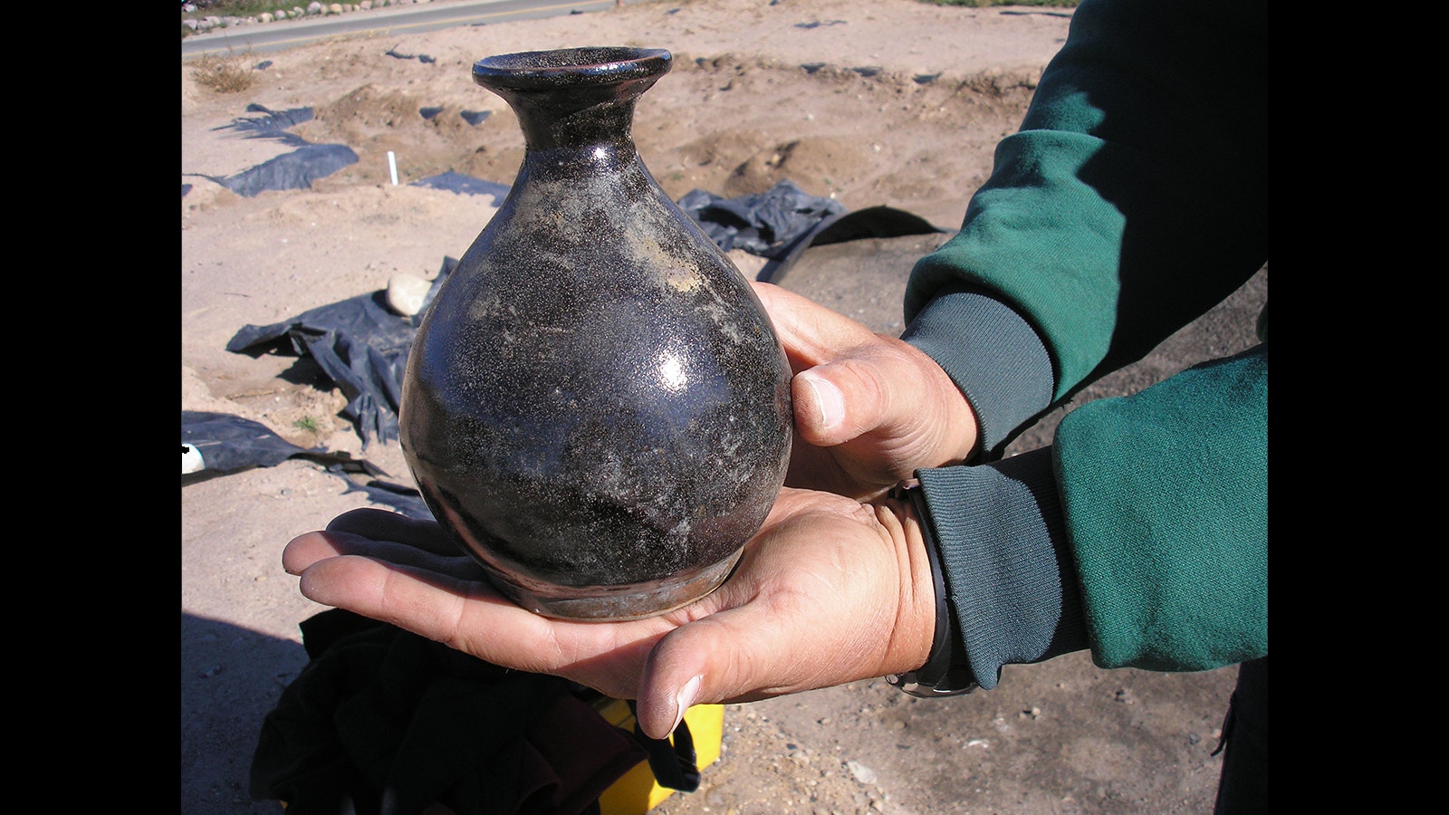 A ceramic vase found during the excavation of Evanston’s Chinatown.