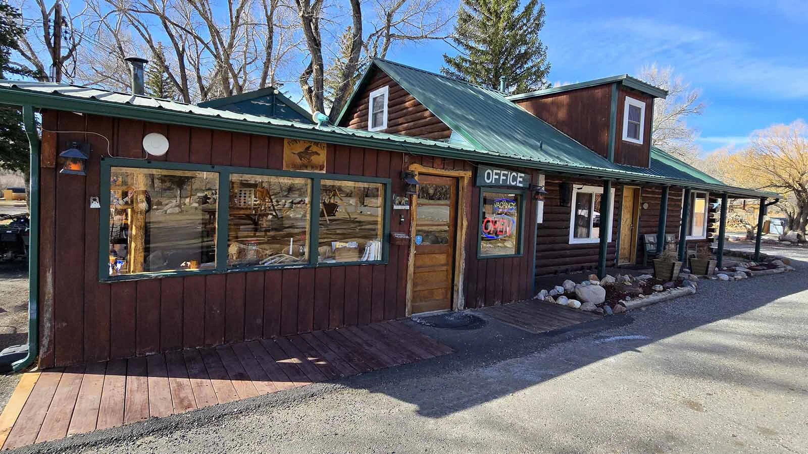 The office at the Chinook Winds Lodge offers a few amenities for travelers, like instant ramen noodles or grits.