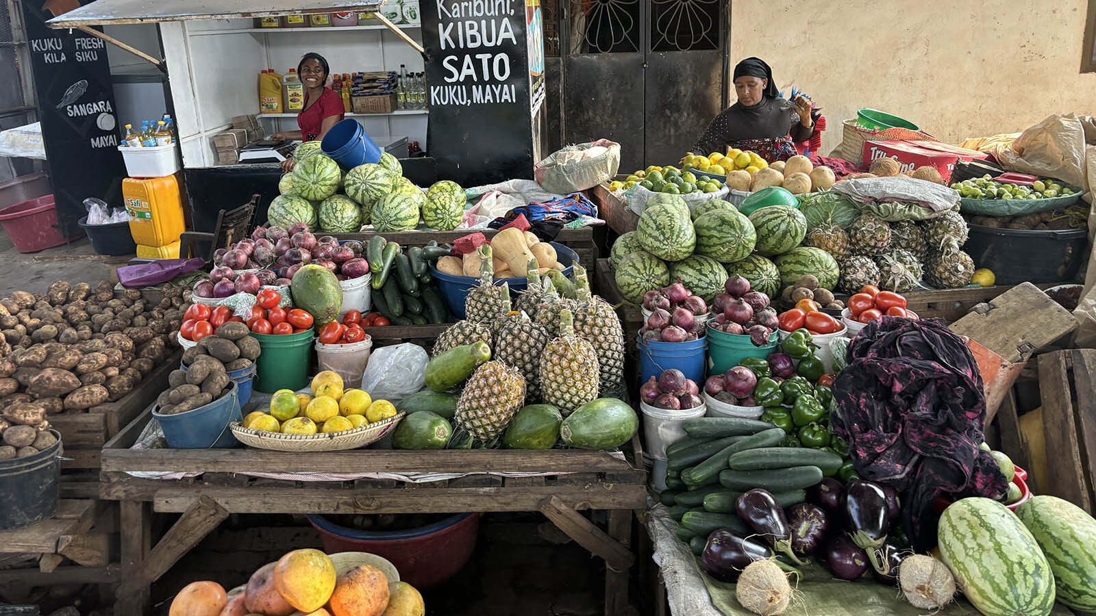 A market in Tanzania.
