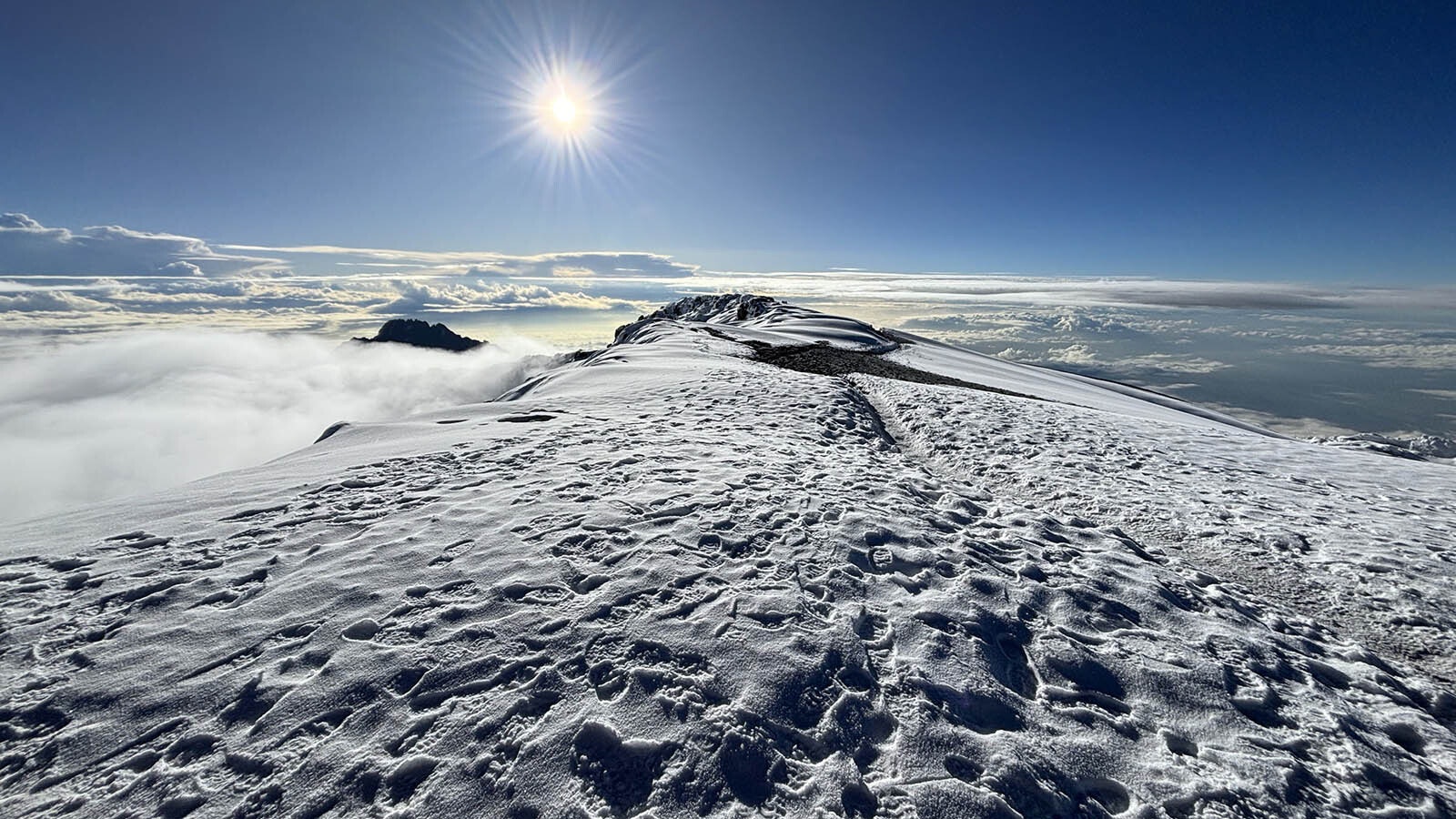 View from the top of Mount Kilimanjaro.