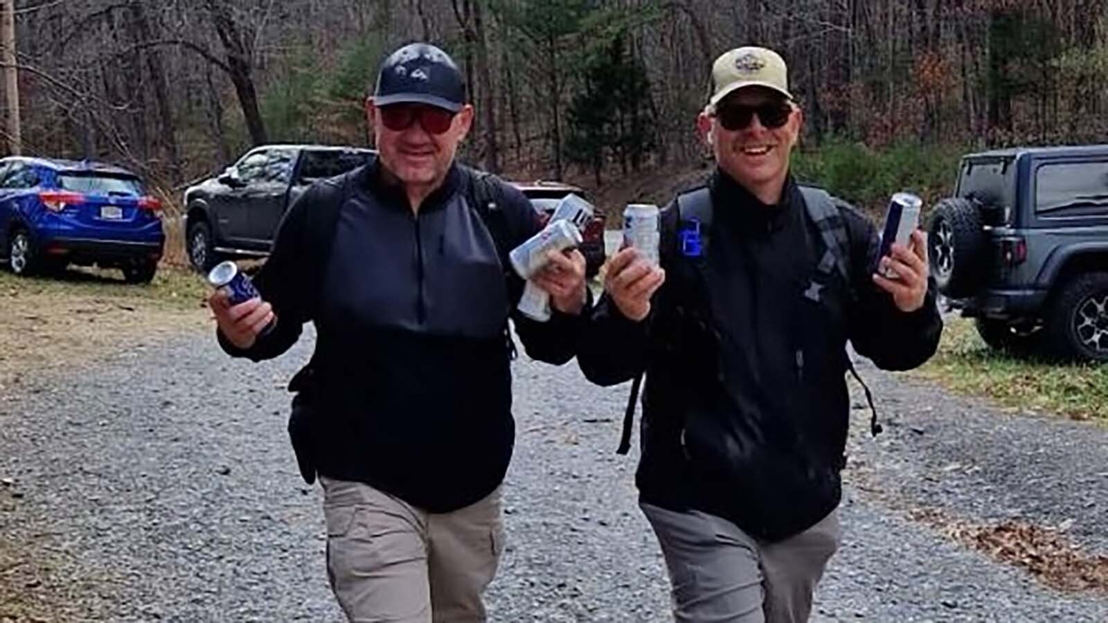 Chris McDonald and roommate celebrate a successful first day at the FBI National Academy.