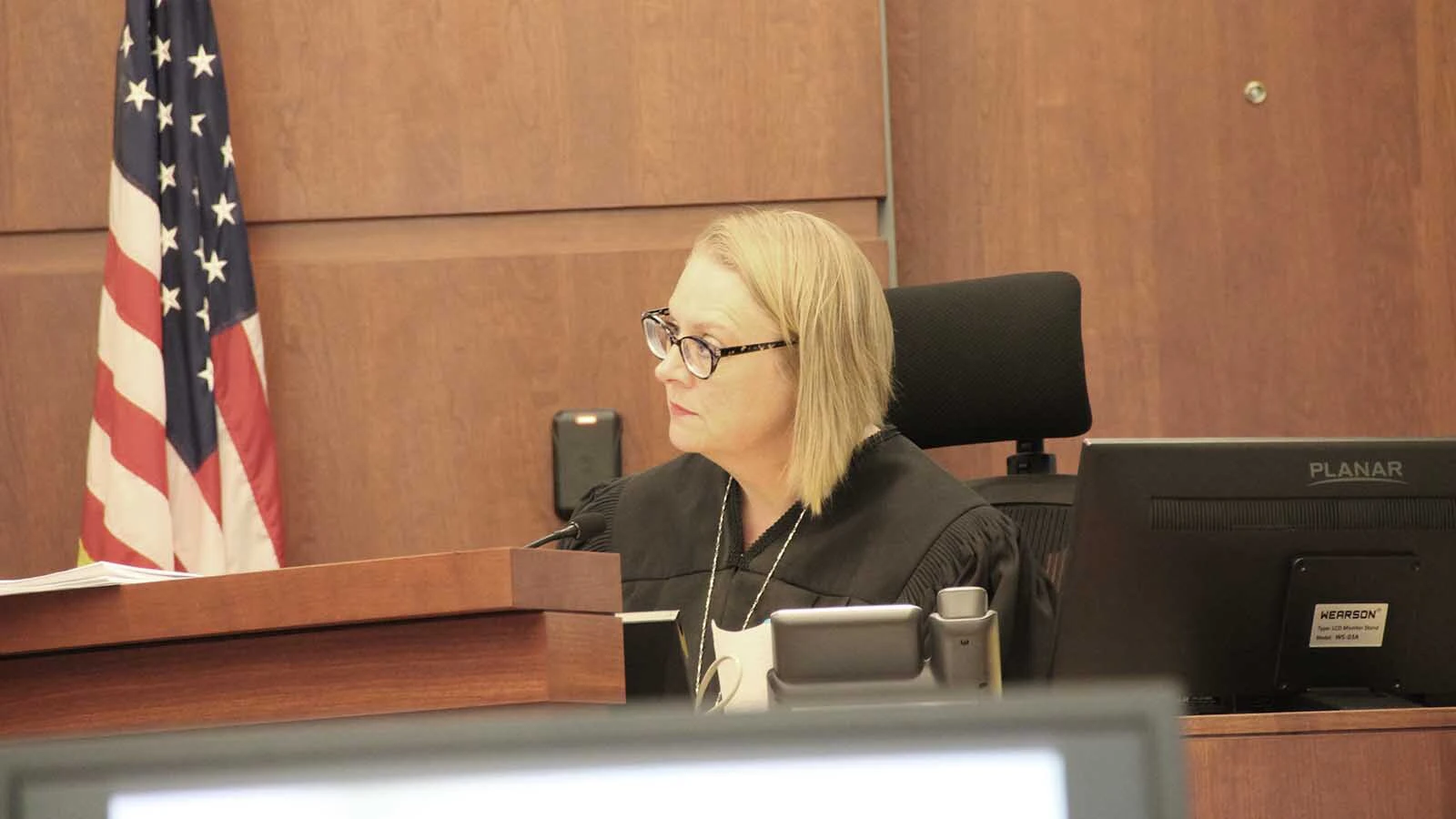 Natrona County Circuit Court Judge Cynthia Sweet during a hearing for Christine Rodriguez.