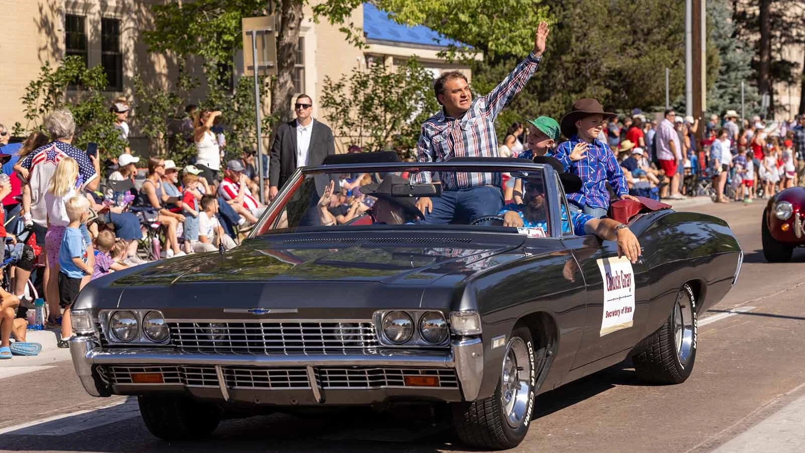 Secretary of State Chuck Gray, seen here during the Cheyenne Fourth of July Parade, calls a report that the U.S. House race in Wyoming is no longer "solid Republican" "fake news."