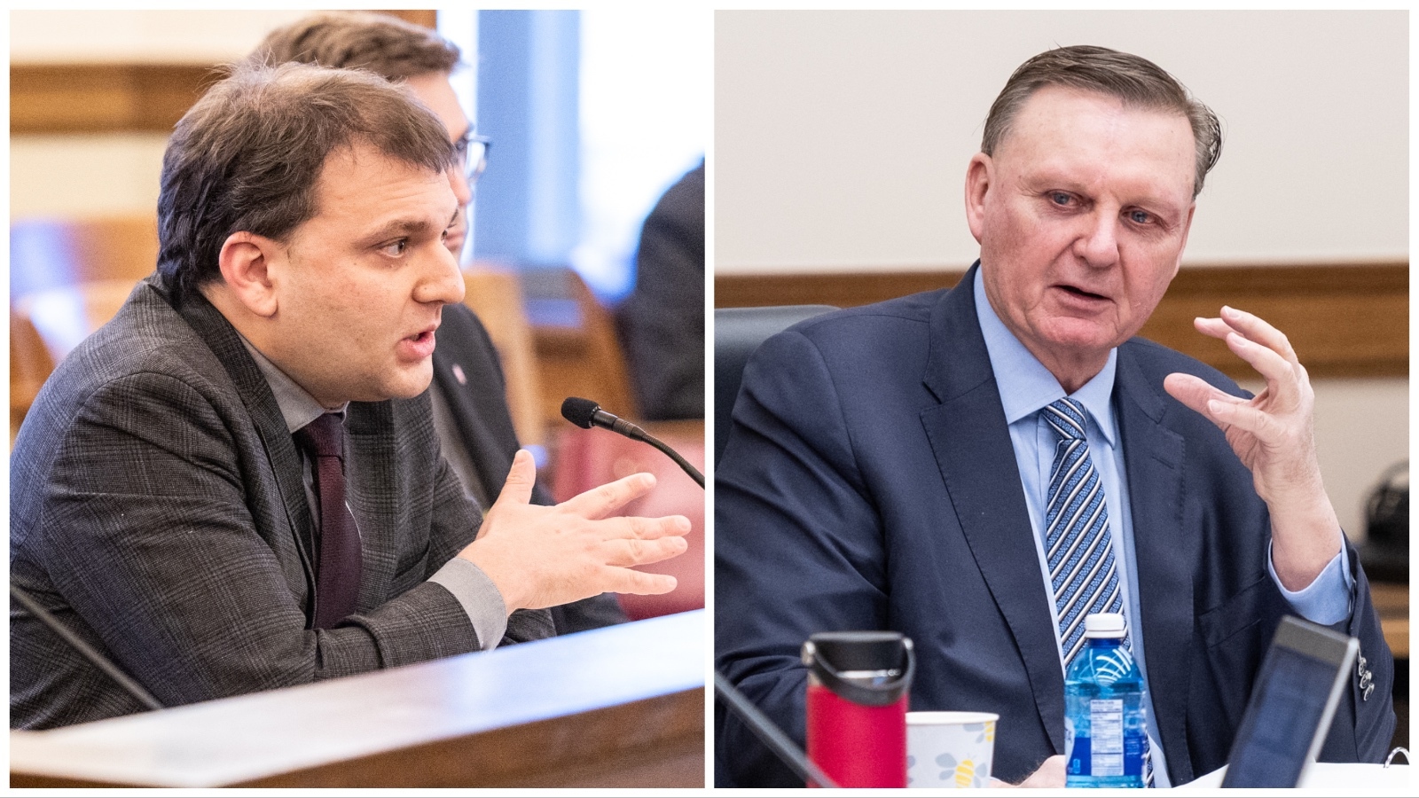 Secretary of State Chuck Gray, left, and State Treasurer Curt Meier.