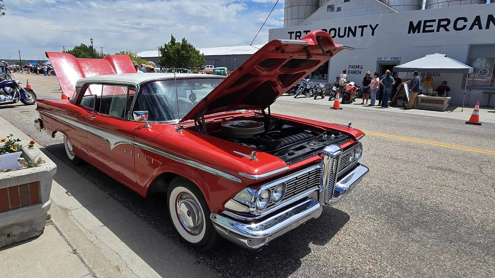 A car show is annually part of the Chugwater Chili Cook-off in Chugwater, Wyoming.