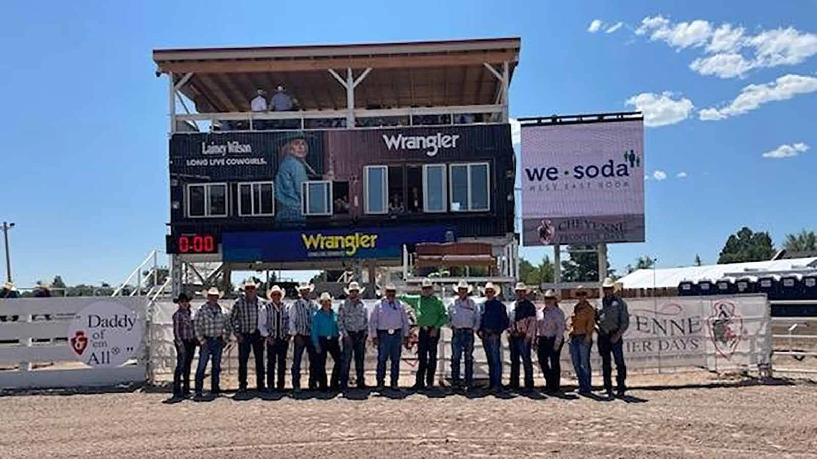 The last group photo taken in front of the old Chute 9 at Frontier Park.