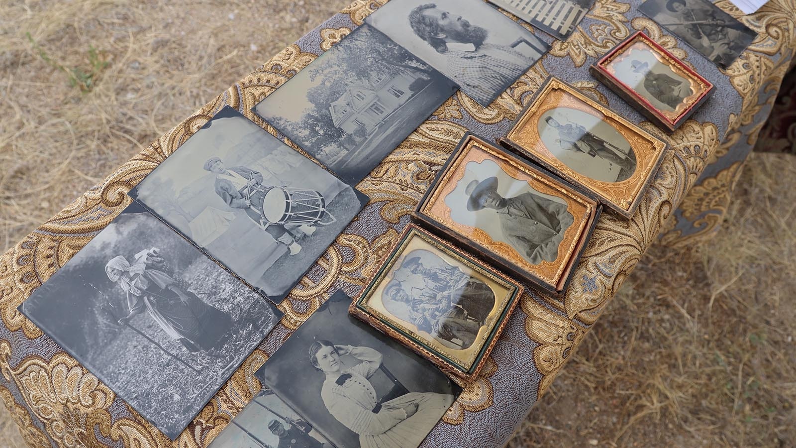 Tintype photos displayed by Robert Szabo while at Fort Caspar’s Caspar Collins Day.