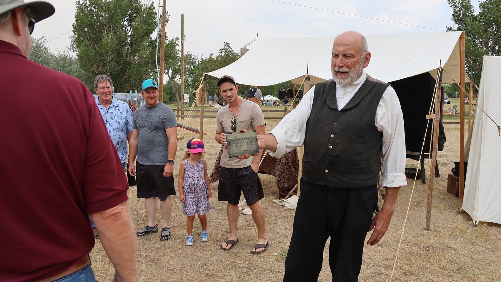 Robert Szabo shows visitors the photo after the laborious process is completed.