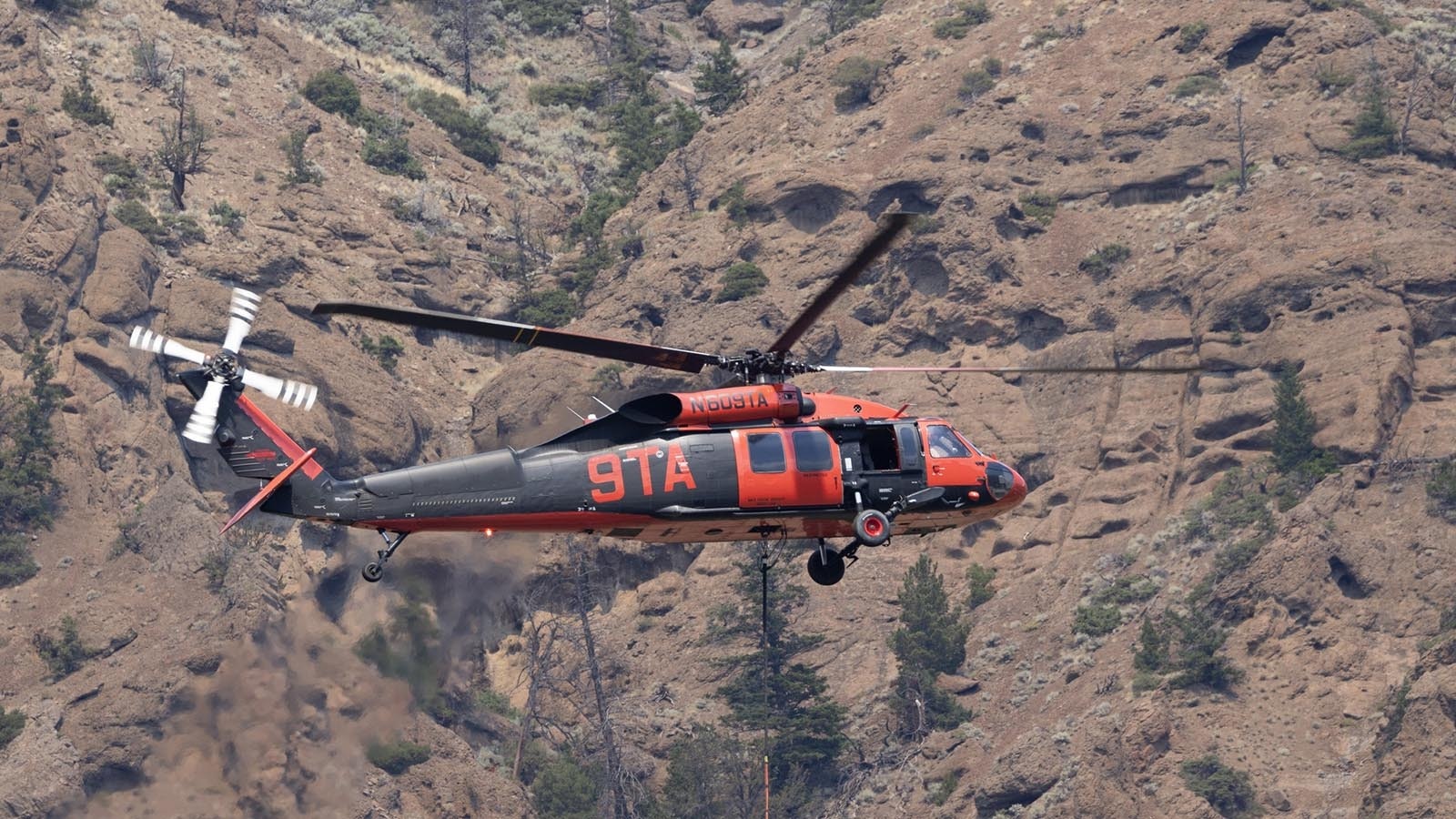 The Clearwater fire burning in the Shoshoni National Forest east of Yellowstone and near Wapiti, Wyoming.