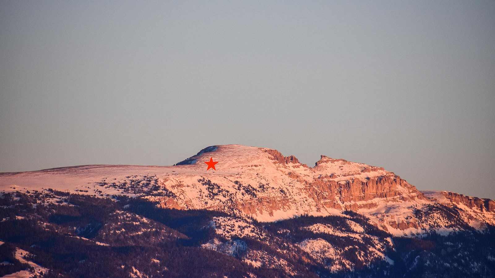 The red star marks the spot where a C-130 with nine on board slammed into a mountain above Jackson, Wyoming, in 1996.