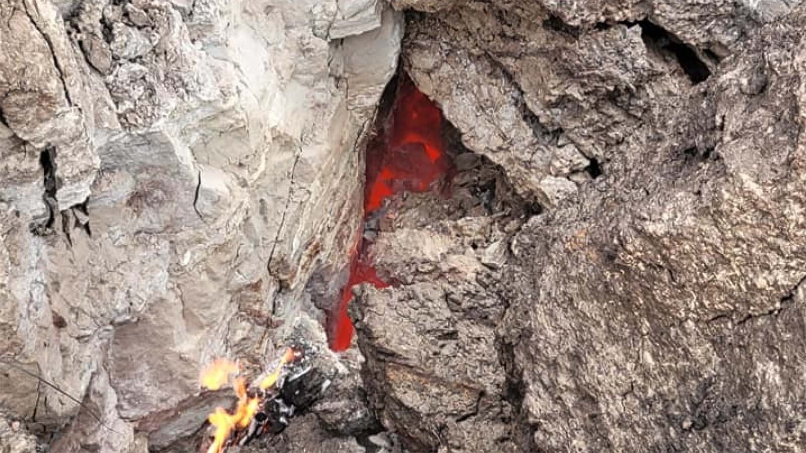 “This is one of our hottest burning coal seams that is close to the surface in southern Powder River County. It is probably close to 3000 degrees, which is what a forge operates at. Some of the deep ones are this hot but the ground surface temperatures are frequently 300 to 700 degrees,” according to CM Thermal & Fire LLC, which maps burning coal seams in southeastern Montana.