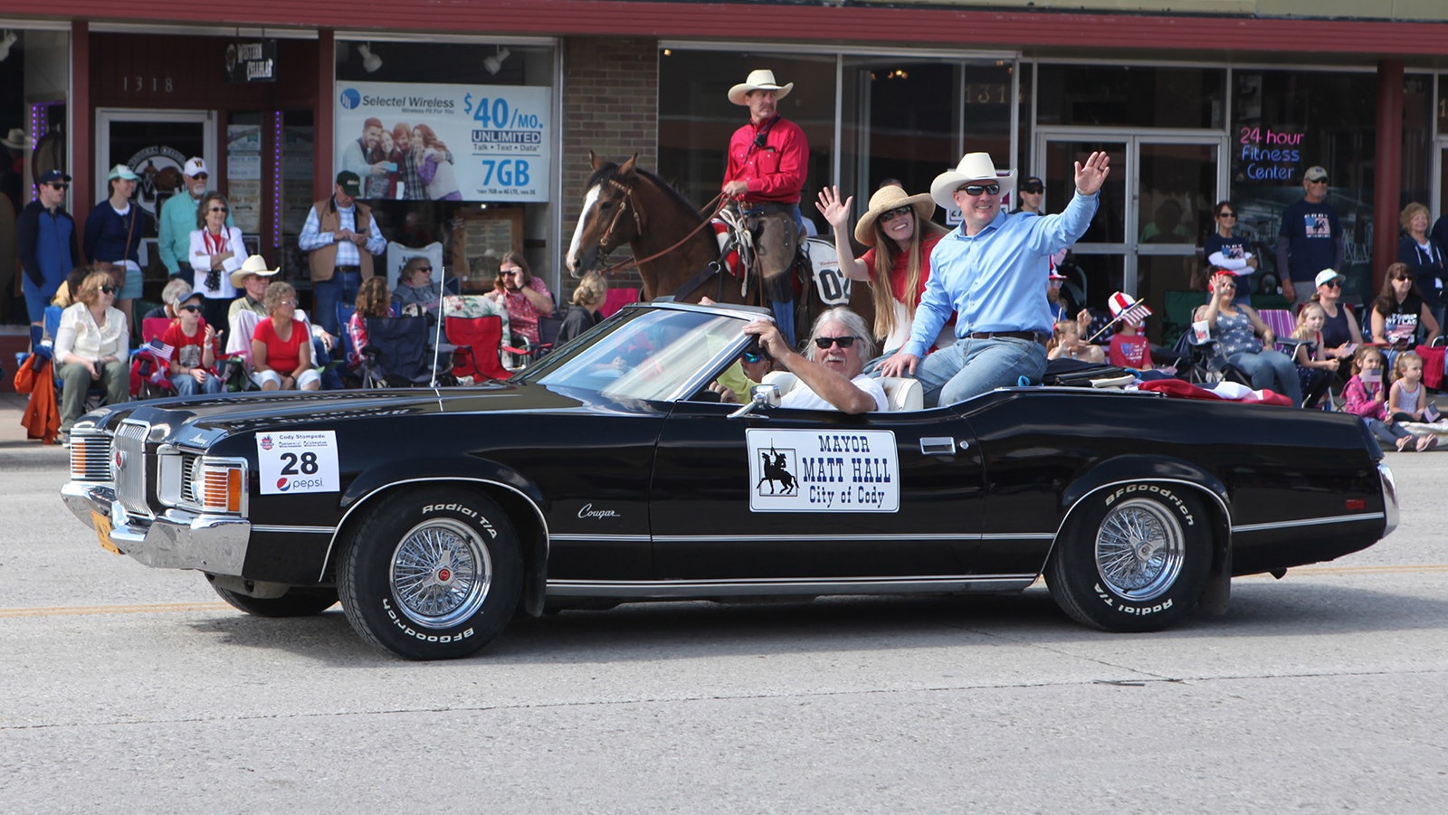 Cody Mayor Matt Hall, seen in this file photo during a parade, has temporarily blocked a building permit for a new Church of Jesus Christ of Latter-day Saints temple in the city.