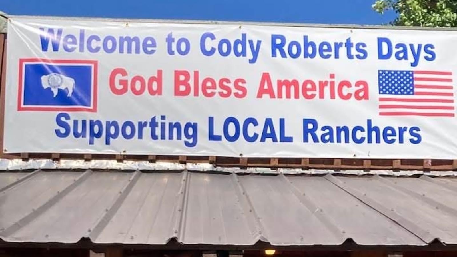 A banner declaring “Cody Roberts Days” was displayed at the Green River Bar in Daniel on Saturday, in apparent response to pro-wolf activist coming through town for the “Hogs For Hope” rally.