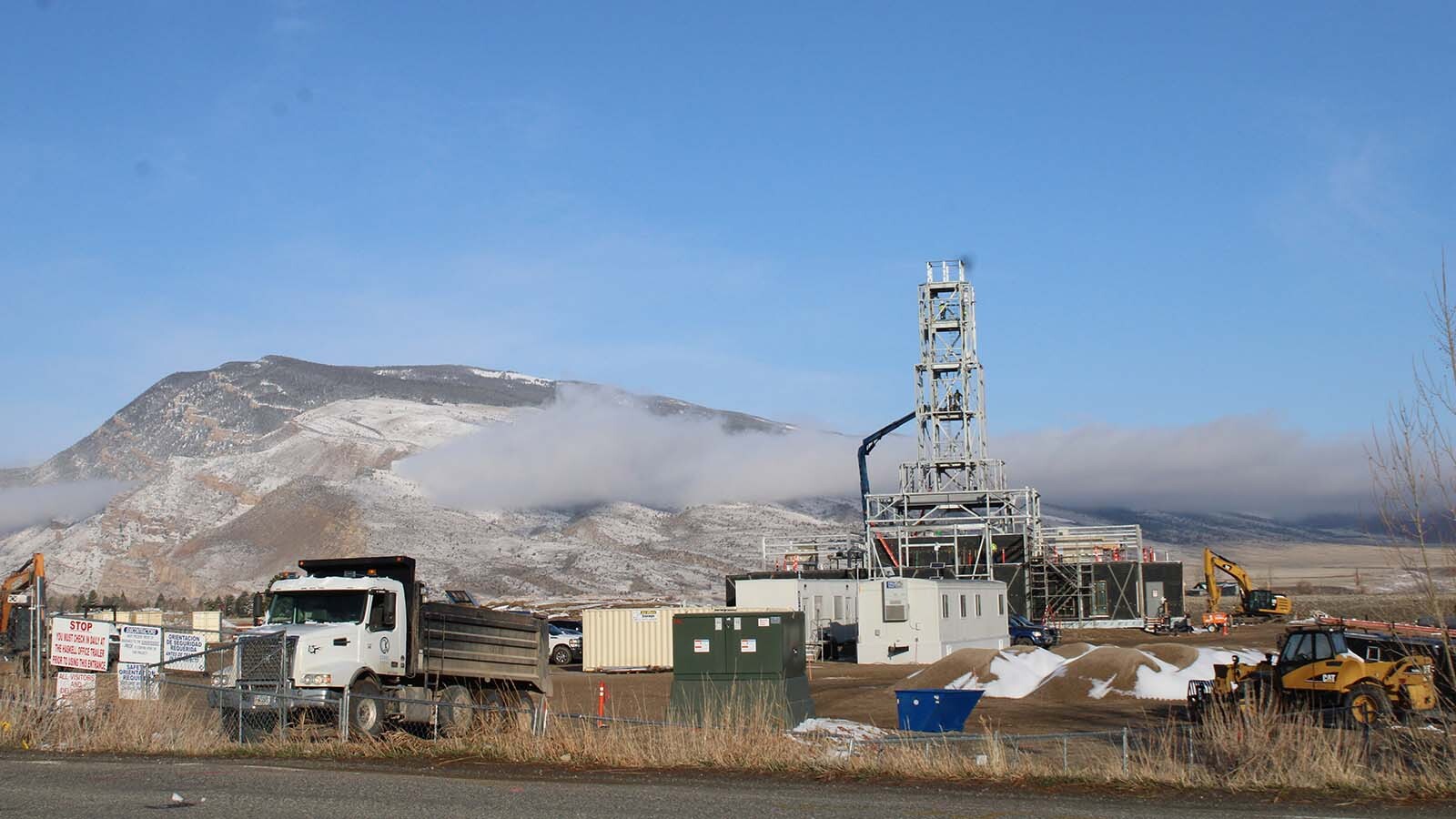 Construction progressing on the Church of Jesus Christ of Latter-day Saints temple in Cody, Wyoming, in April.