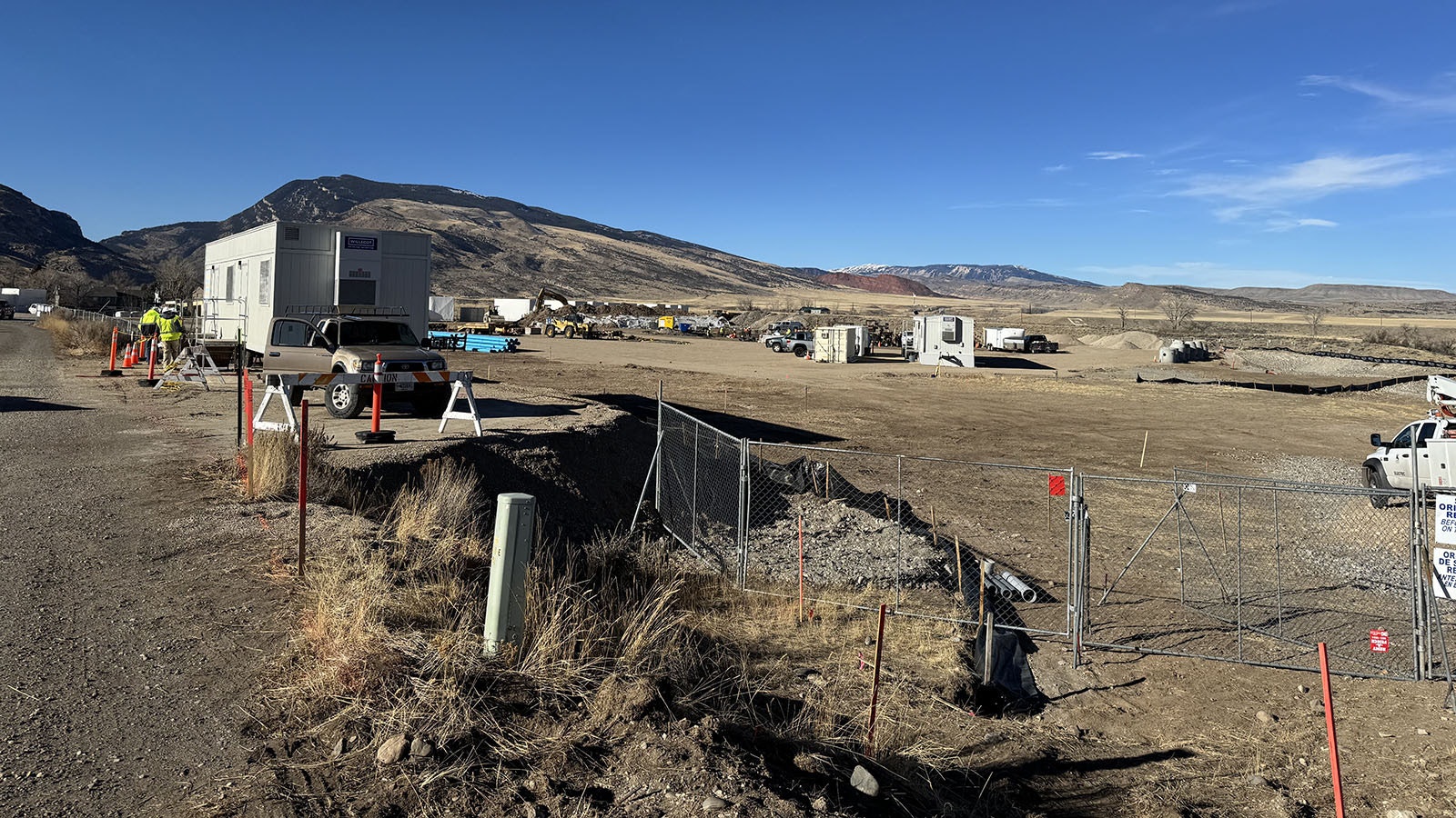 Work on the new Church of Jesus Christ of Latter-day Saints temple in Cody, Wyoming, continues Dec. 2, 2024. It includes setting up electrical service for the site.