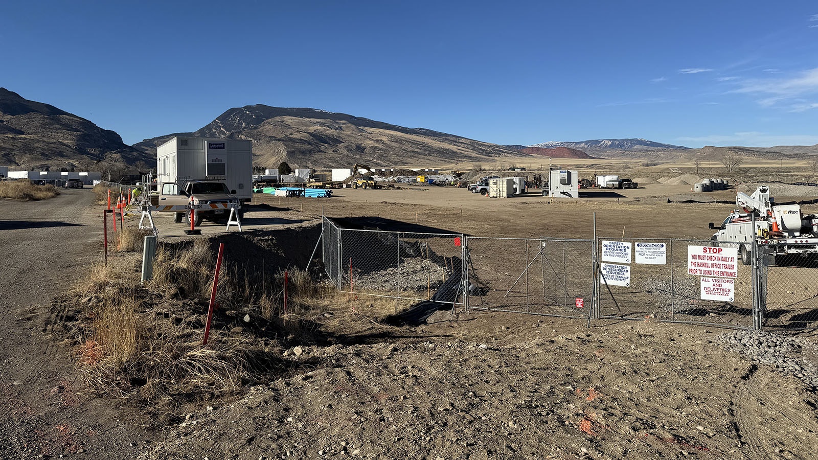 Work on the new Church of Jesus Christ of Latter-day Saints temple in Cody, Wyoming, continues Dec. 2, 2024. It includes setting up electrical service for the site.