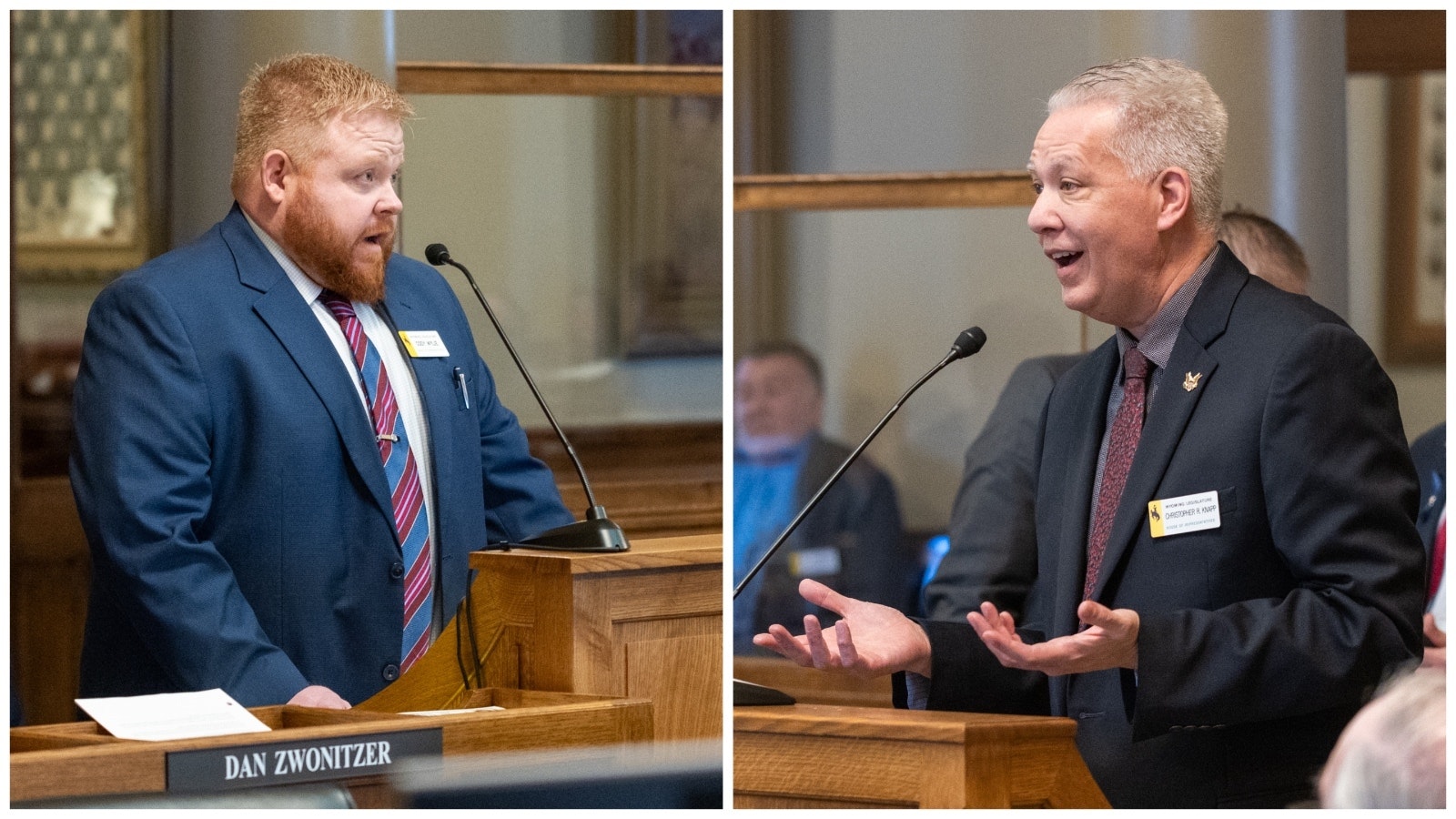State Reps. Cody Wylie, R-Rock Springs, and Christopher Knapp, R-Gillette