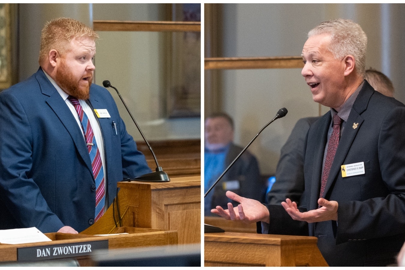 State Reps. Cody Wylie, R-Rock Springs, and Christopher Knapp, R-Gillette