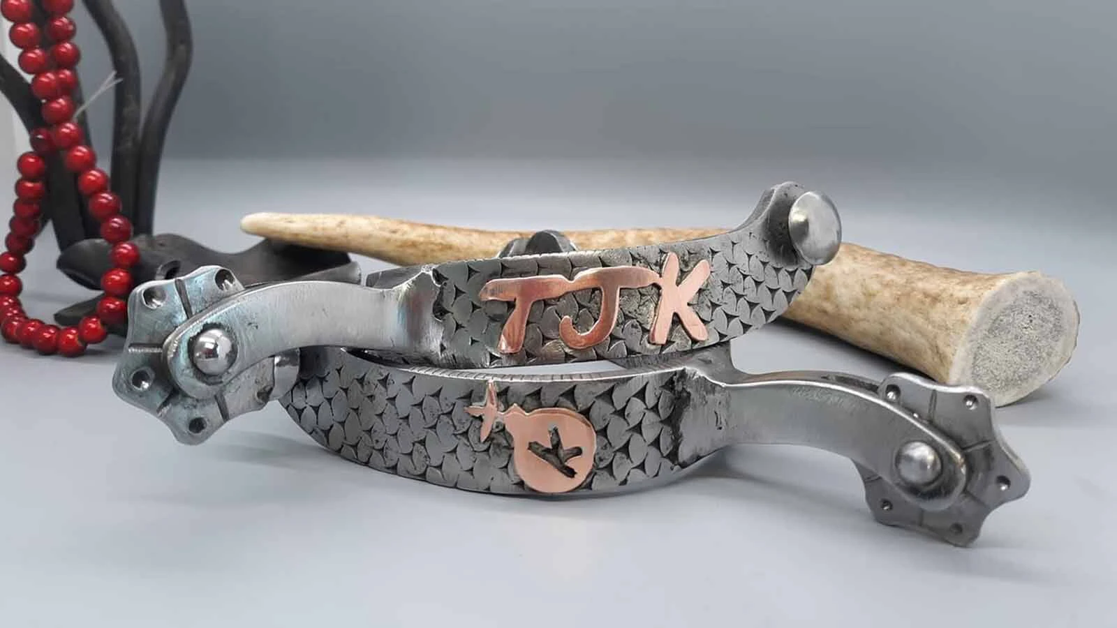 A set of spurs made by NJ Pawley.