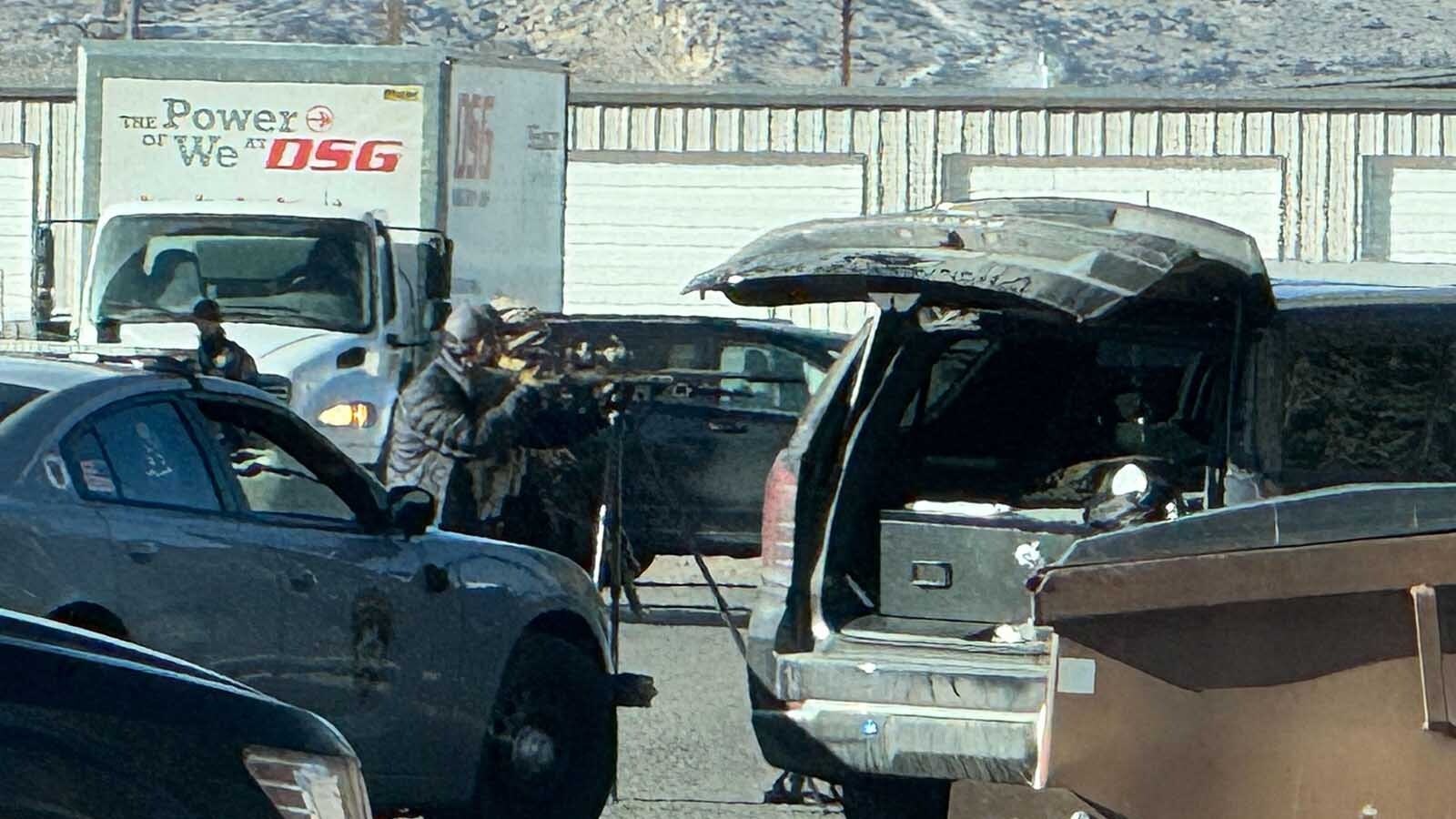 Multiple law enforcement agencies were engaged in an armed standoff with a suspect in a residential area of Cody on Wednesday that included shots being fired. The suspect was told over a loudspeaker to “come out with your hands up."