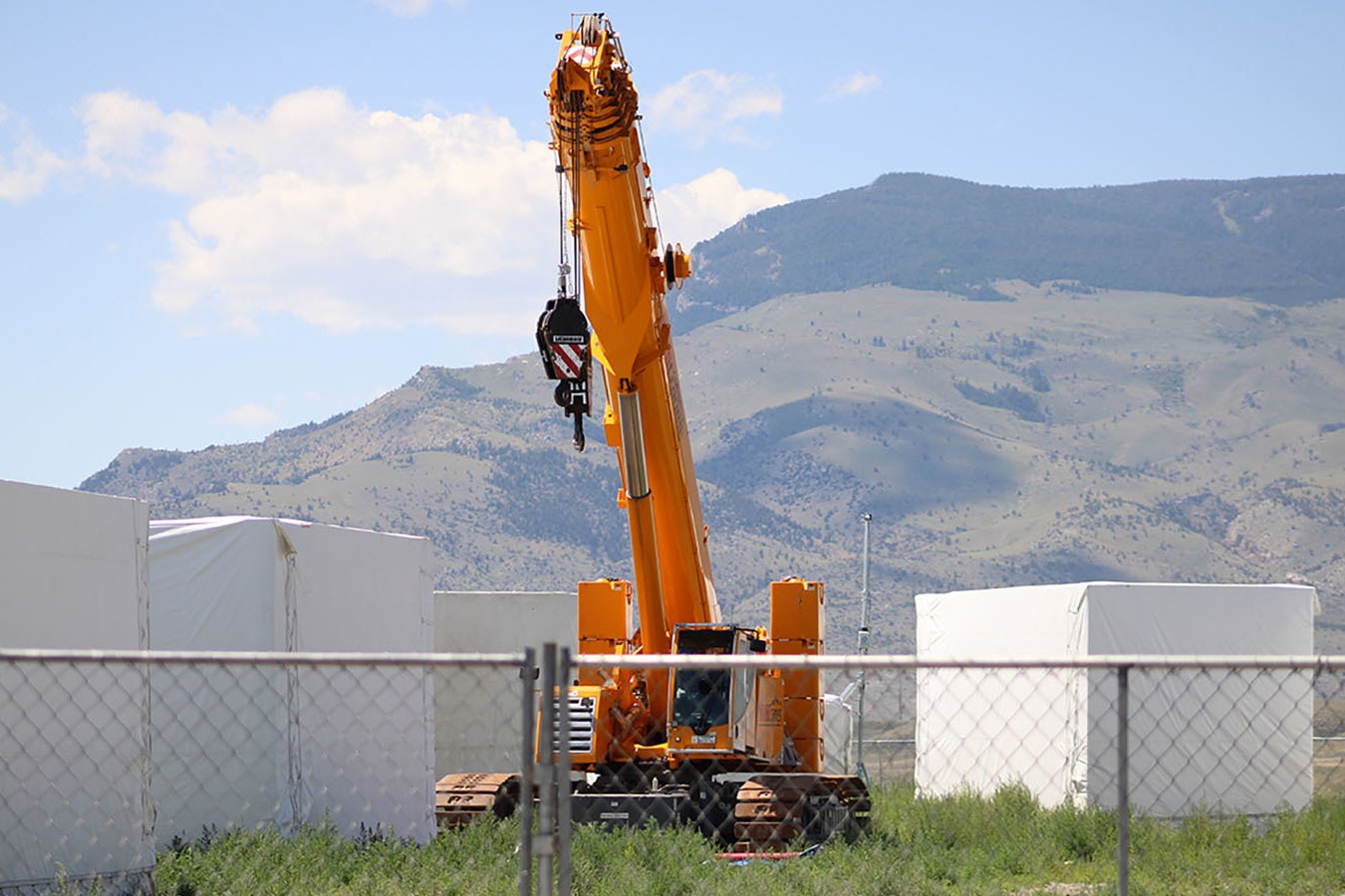 Large storage pods are being kept behind Y-Tex Corp. in Cody. They contain components for the construction of a proposed Church of Jesus Christ of Latter-day Saints temple.