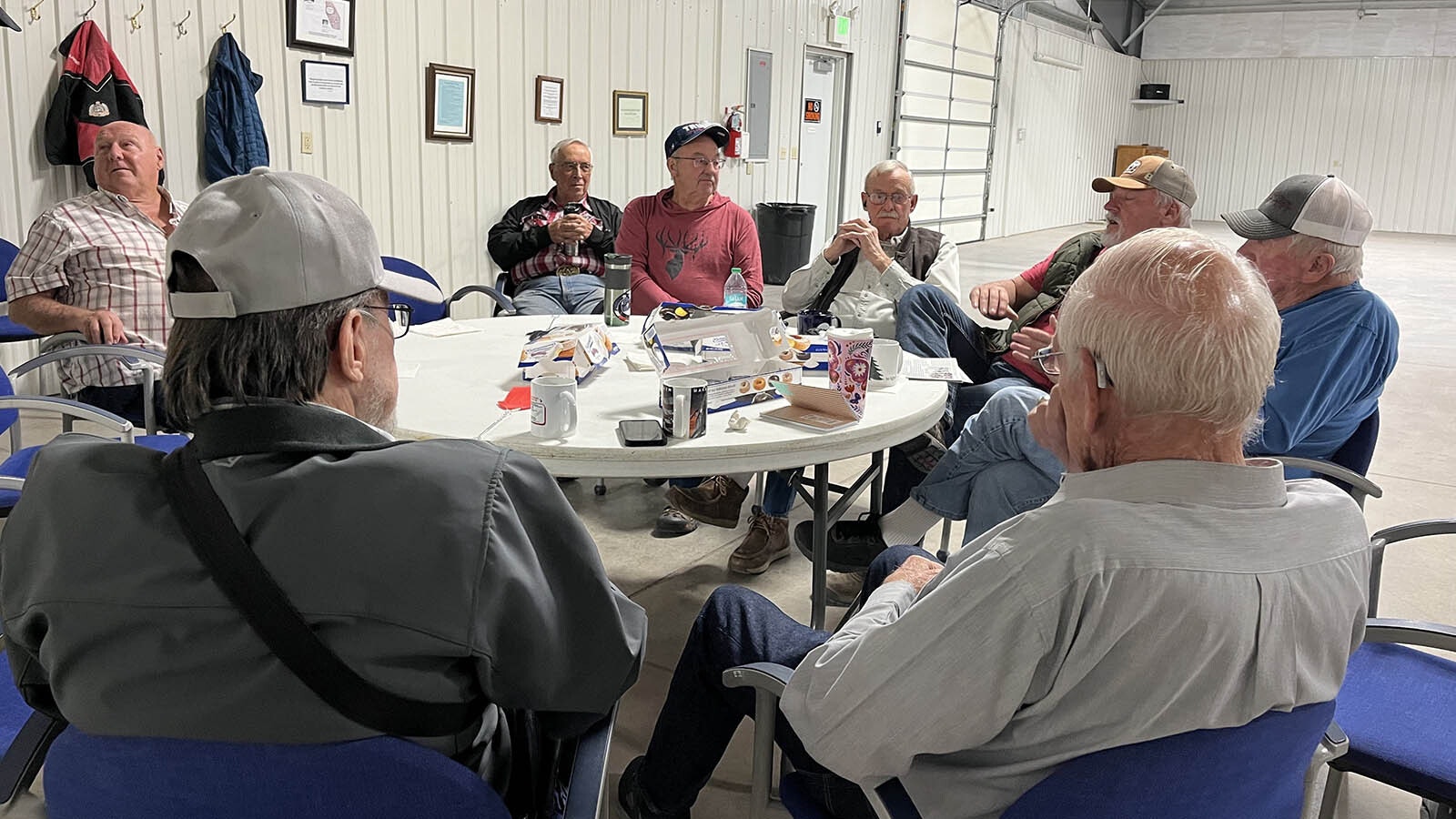 The coffee group that meets weekly at the Chandelle Events Center west of Riverton isn’t all bluster. They’ve welcomed TV crews, politicians, and even women.