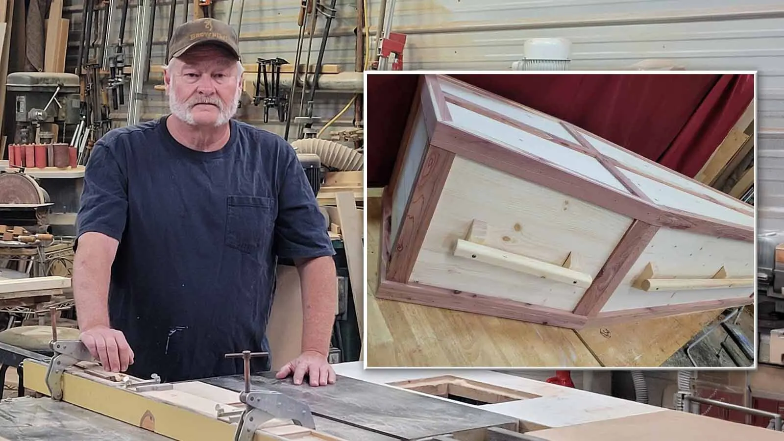 Hayattville carpenter Kirk Odegaard builds basic, Old West coffins and caskets for those who want a Western funeral. "This is another service I can provide for people who just want to be put in a pine box,” he says. “It’s the way of the Old West."