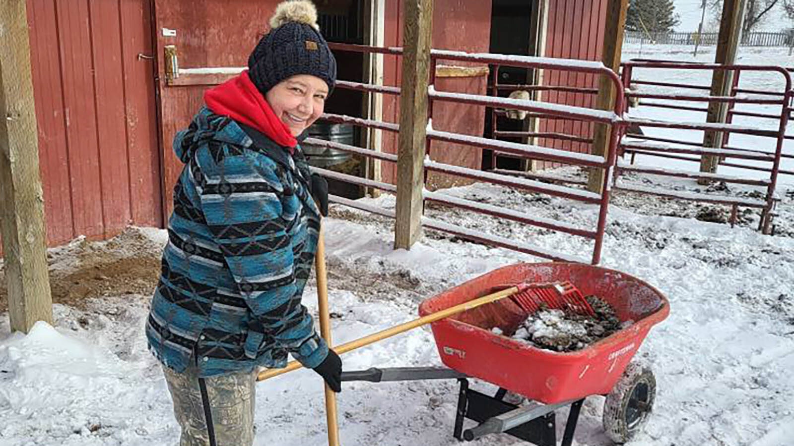 Summer Houghton smiles doing ranch chores, even when it's minus 17 outside.